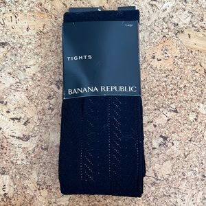 NWT Banana Republic Herringbone Pattern Tights - Black